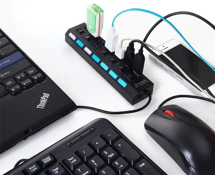 USB 2.0 hub with power switches, 4 ports