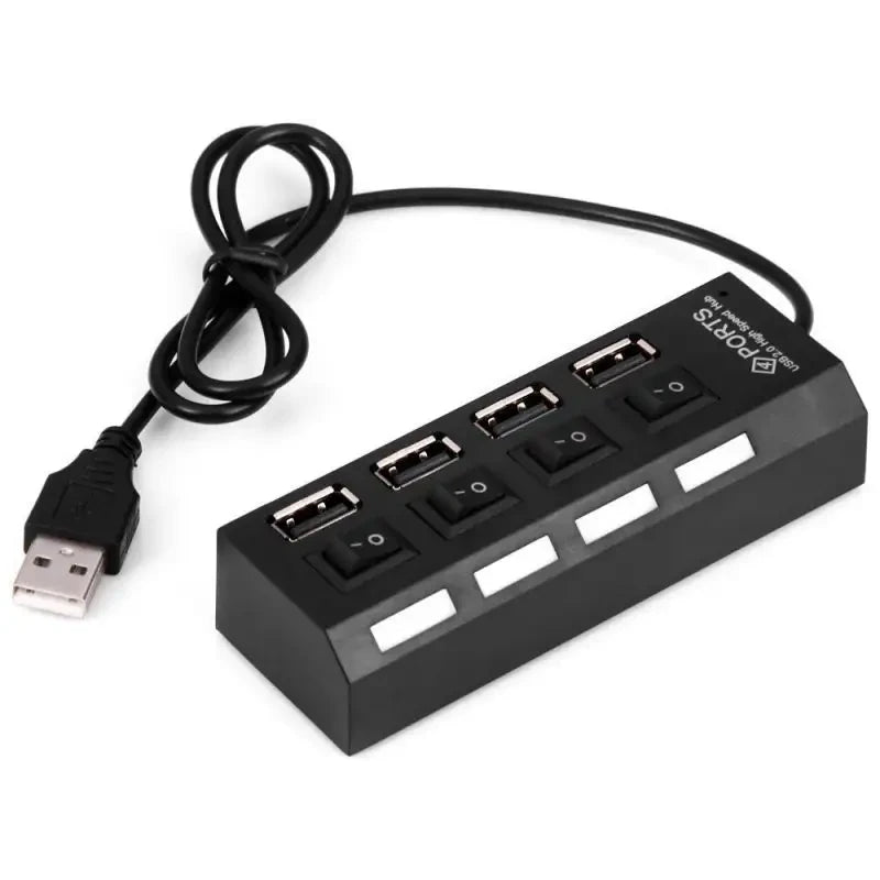 USB 2.0 hub with power switches, 4 ports