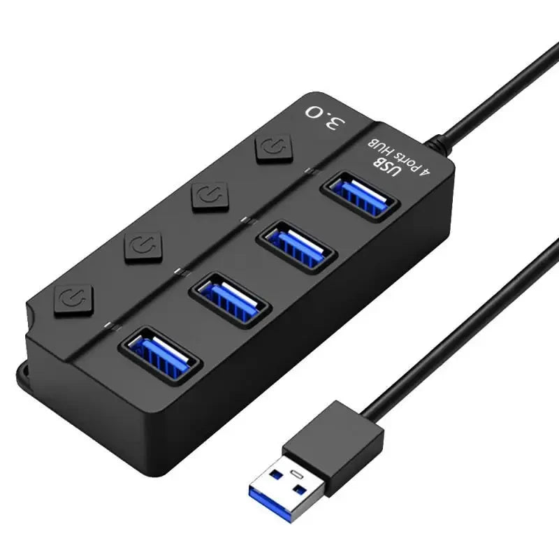 USB 3.0 hub with power switches, 4 ports