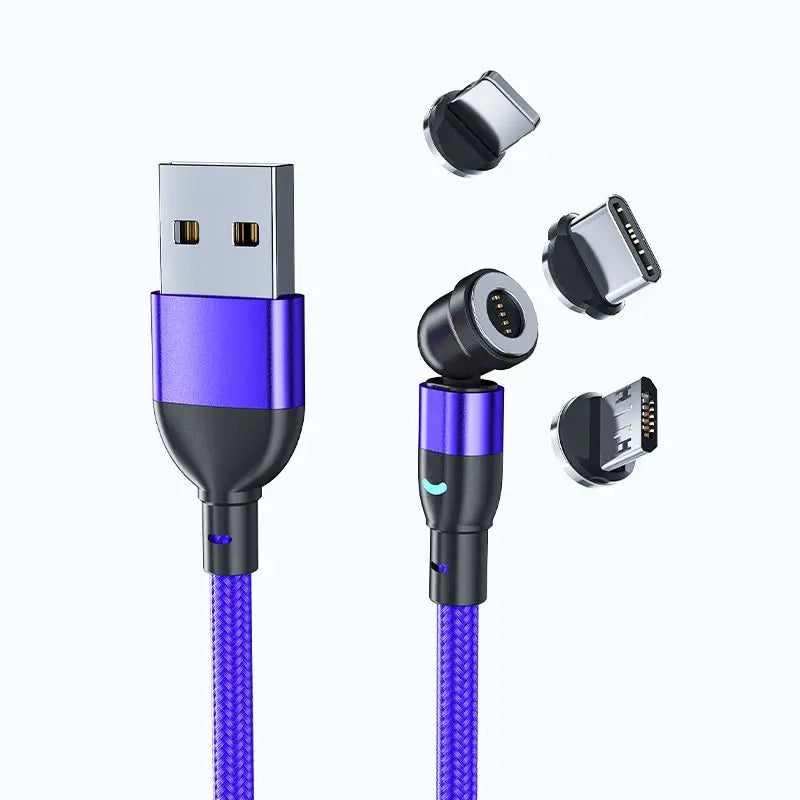 Magnetic foldable 3-in-1 USB cable